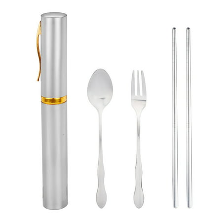 Usupdd 2202 New Portable Folding Travel Dinnerware Set Stainless Steel Tableware Camping Tools WBB220816-4888