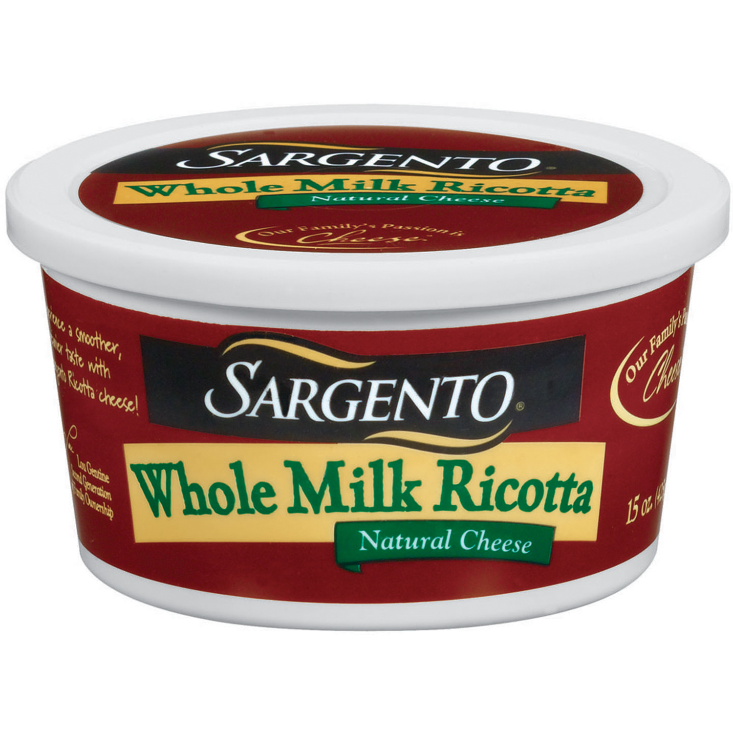 Sargento Whole Milk Ricotta Natural Cheese, 15 Oz.