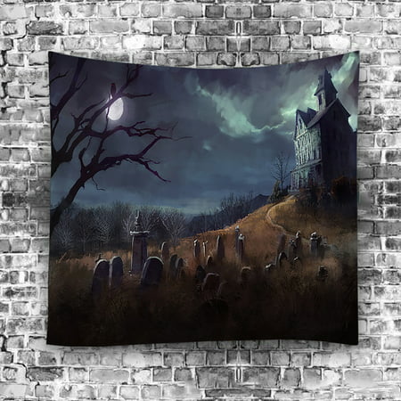 Usupdd New Halloween Tapestry with Skull Print Background Hanging on the Bedroom Wall Usupdd WAA220817-9545