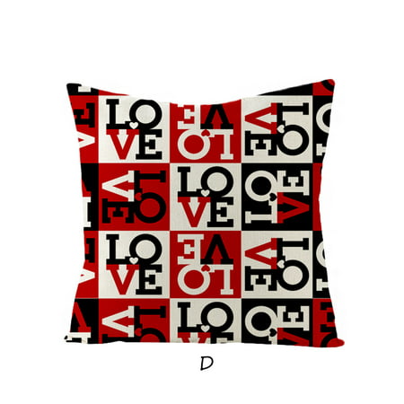 2022 Newest Valentine S Day Cotton Throw Pillow Case Square Sofa Waist Cushion Cover LJ-C#24326 Valentine S Day Cotton