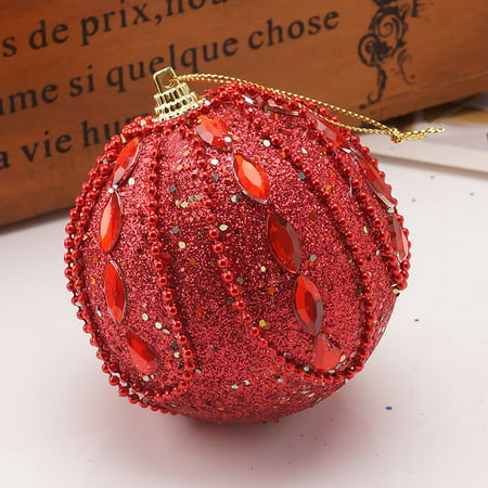 DDgui New Upgraded Christmas Sticking Drill Glitter Baubles Ball Xmas Christmas Tree Ornament Pendant Christmas Decorations 8CM DDgui LBB220922-8532