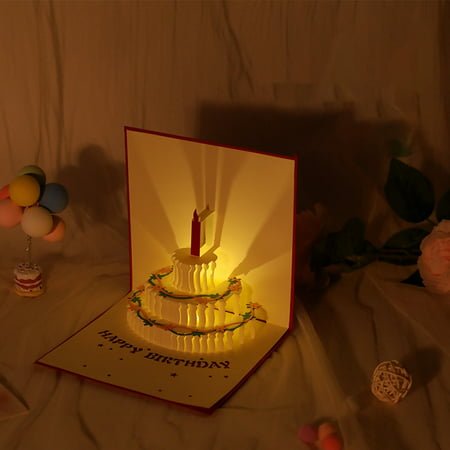 Usupdd Three-dimensional Birthday Card Creative 3D Cake Small Card Printing Photo Special Gift 2022 New Home Decor 220905-5499
