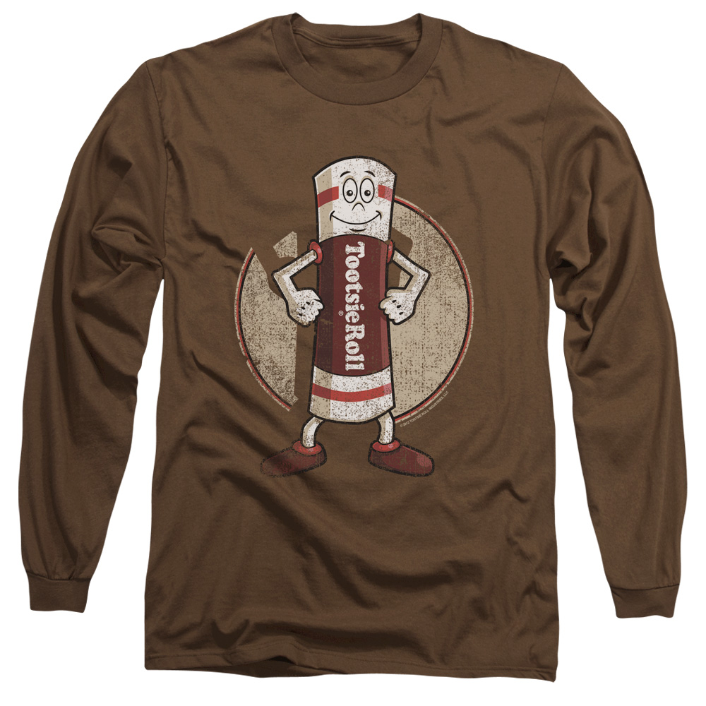 Tootsie Roll Chocolate Candy Super Tootsie Man Vintage Style AdultL-SleeveTshirt