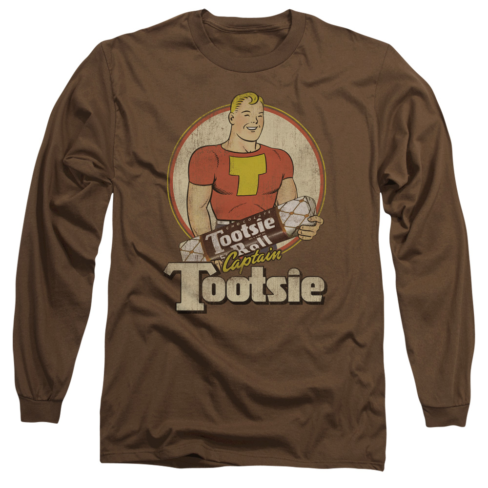 Tootsie Roll Chocolate Candy Captain Tootsie Adult Long Sleeve T-Shirt