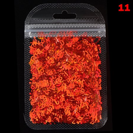 Fly Sunton English Alphabet Sequins for DIY Mixed Letters Nail Art Sequin Decoration 5MM Can Withstand 180-200 Degrees Celsius(NO.11)