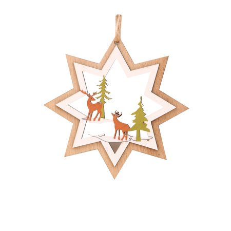 Usupdd Christmas Decorations Hollow Three-dimensional Snowflake Ornaments Wooden Christ Usupdd 220804-4723