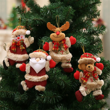 Christmas Dancing Old Man Snowman Deer Bear Fabric Puppet Small Hanging Pendant Ljddg#4397 Halloween Decorations Christmas Dancing Old