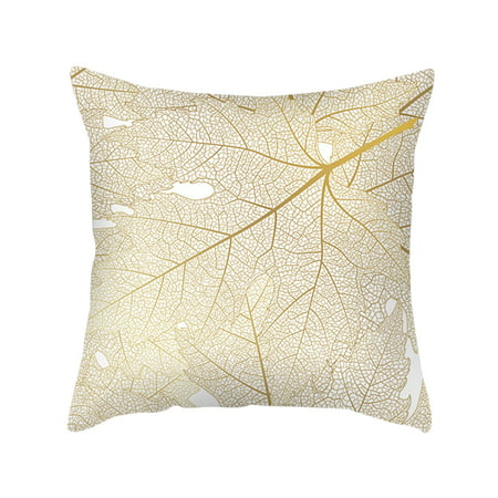 Usupdd New Golden Leaves Throw Pillow Covers Velvet Flannel Square Pillow Cushion for Sofa Usupdd WBB220817-6249