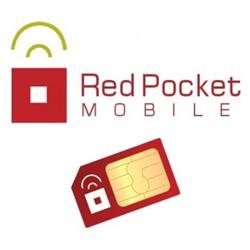 Red Pocket Gsm Mobile Sim for Factory Unlocked Blackberry Curve 9300