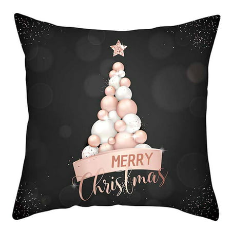 Merry Christmas Linen Pillowcase Sofa Pad Set Home Decoration 18x18 Inch - 2022 New Merry Christmas Linen 812-B#3535