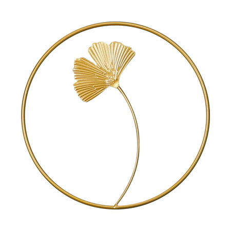 Zpa2#6331 Nordic Living Room Light Luxury Gold Round Ginkgo Leaf Metal Wall Hanging Z#6331 FV5