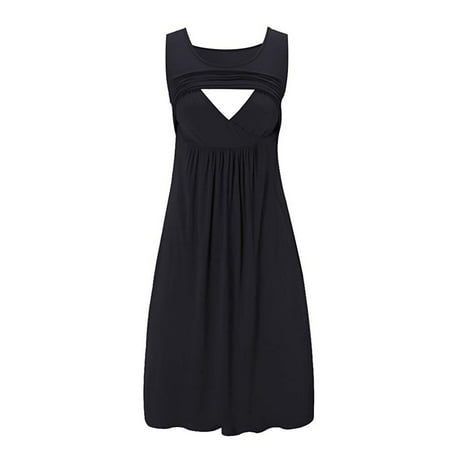 Usupdd Fashion Solid Stripe Breast-Feeding Pregnant Woman Maternity Nursing Dress Usupdd WCC220822-6678