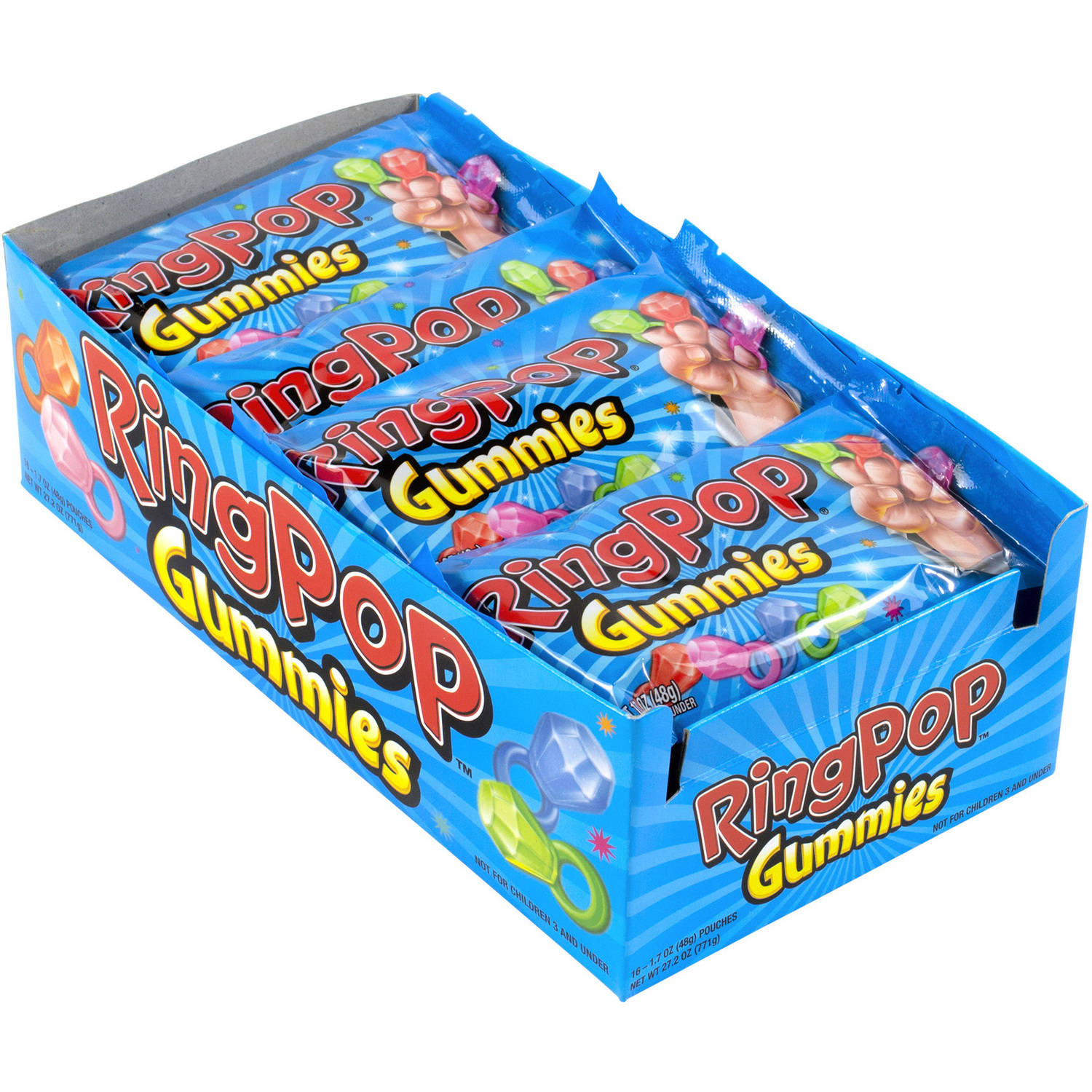 Ring Pop Gummies Candy, 1.7 Oz, 16 Count