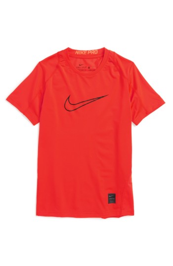 Boy's Nike 'pro Cool Fitted' T-shirt, Size M (10-12) - Orange