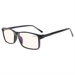 Eyekepper Amber Tinted Lenses Retro Rectangle Tr90 Frame Reading Glasses Black +0.5