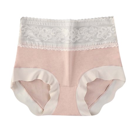 NECHOLOGY Eatable Panties Womens High Waisted Cotton Underwear Soft Full Briefs Ladies Barely There Bras for Women 4742 Underpants Pink X-Large