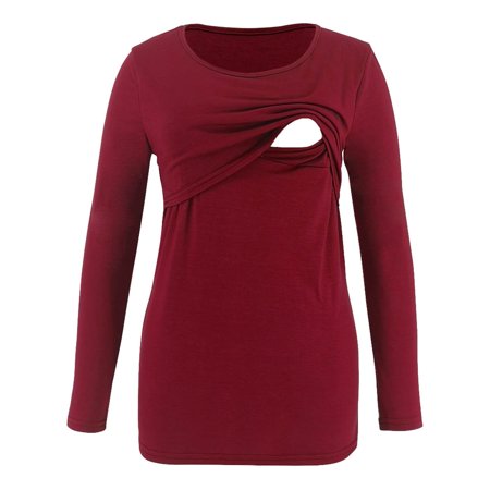 Black Friday Deals 2554 FAFWYP Women S Plus Size 3 in 1 Maternity/Labor/Nursing Shirts Long Sleeve Double Layer Breastfeeding Tops Soft Comfy Pregnanc
