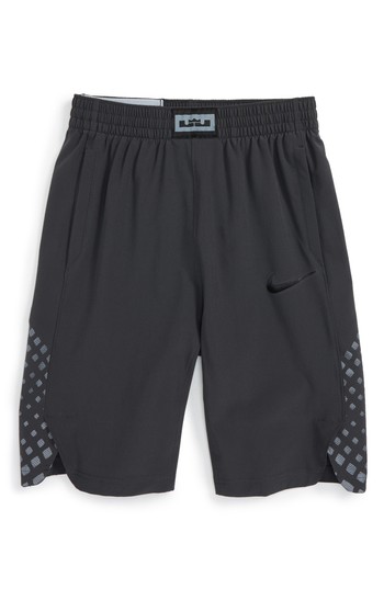 Boy's Nike Lebron James Flex Hyper Elite Basketball Shorts, Size M (10-12) - Grey