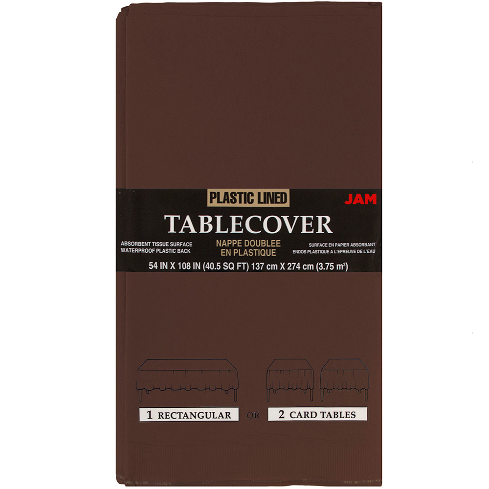 JAM Paper Rectangular Paper Table Cover, Chocolate Brown, 54 X 108 in, Sold Individually
