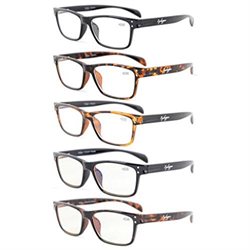 Eyekepper 5-pack Quality Spring-hinges Sport Style Reading Glasses+0.5