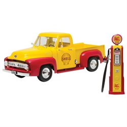1953 Ford F-100 Shell Oil Truck 1:18 Scale Die Cast with Vintage Gas Pump