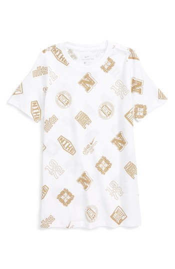 Boy's Nike Dry Graphic T-shirt, Size M (10-12) - White
