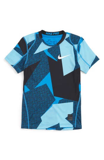 Boy's Nike Pro Cool Fitted T-shirt, Size M (10-12) - Blue