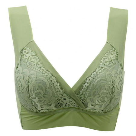 Floral Lace Bra Thin Cup Bra Front Cross Lace Bra Full Cup Bra Women Push up Bralette Wire Free Bra Leisure Sports Bra Female Seamless Underwear