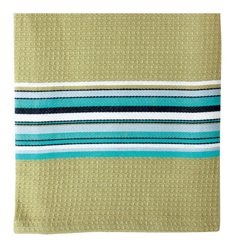 Mukitchen 6678-1439 Waffle Striped Cotton Cloths, Toasted Almond Color, 2-Pack