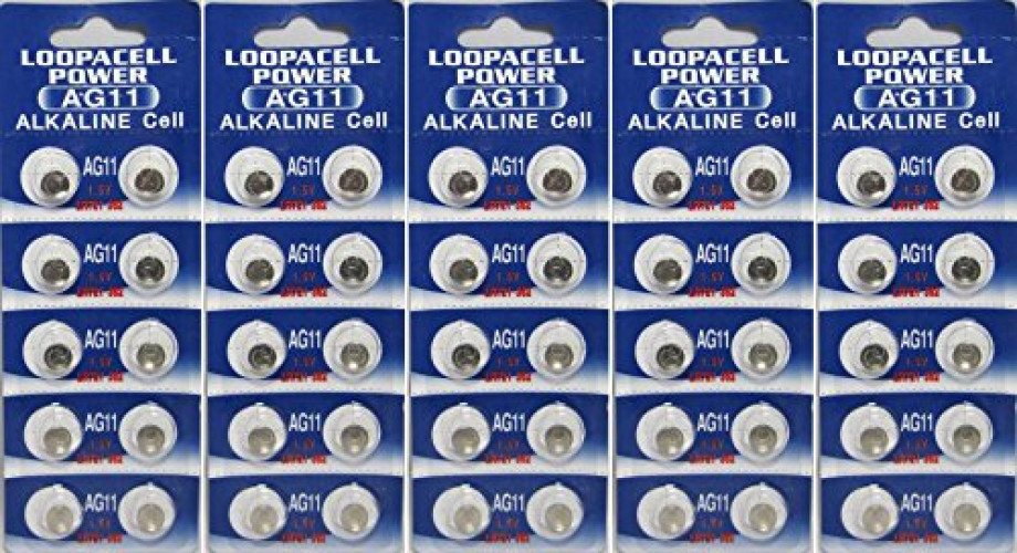 50 Pack AG11 LR721 362 SR721SW 1.5V Alkaline LOOPACELL Watch Batteries