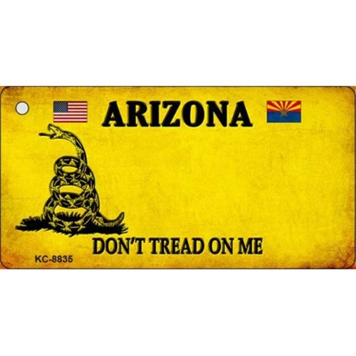 Smart Blonde KC-8835 1.5 X 3 in. Arizona Dont Tread on Me Novelty Metal Key Chain