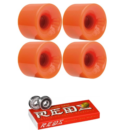 OJ III Skateboard Wheels Hot Juice Orange 60mm 78A W/ Bones Super Reds Bearings