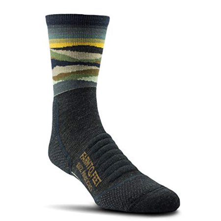 Farm to Feet Max Patch Lightweight Technical 3/4 Crew Merino Wool Socks  Charcoal  L  (FF-9797)
