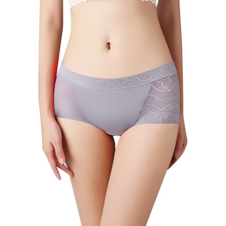 Shakumy Barely There Bras for Women 4742 Lingerie Women Lace Trendy Ultra Thin Panties Mid Waist Silky Comfortable Sexy Ladies Grey Large