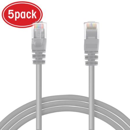 Gearit 5-pack, Cat5e Cat 5 Ethernet Patch Cable 0.5 Feet - Snagless Rj45 Computer Lan Network Cord - Compatible with 5 Port Switch Poe 5port Gigabit