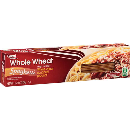 Great Value Whole Wheat Spaghetti Pasta, 13.25 Oz Image