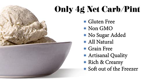 Two Spoons Keto Ice Cream - Low Carb, No Added Sugar, Gluten-Free, Keto-Friendly - Gourmet & Handcrafted (Vanilla Bean, 16 Ounce (Pack of 4)) thumbnail
