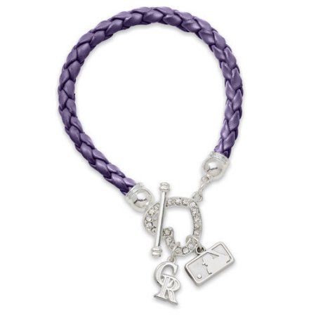 Houston Astros Houston Astros Devotion Leatherette Bracelet W/crystal Heart