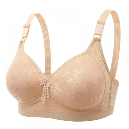 Popvcly Women S Seamless Back Closure Wire Free Push-up Bra #WES-0701