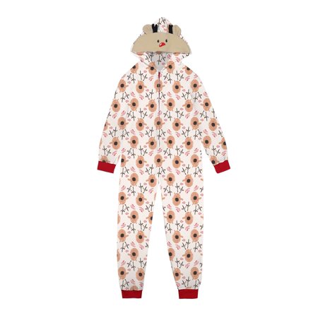 Aompmsdx Matching Family Christmas Siamese Pajamas Sets Deer Head Embroidery Hooded Romper Pjs Zipper Jumpsuit Loungewear (Dad)Christmas 2289 News