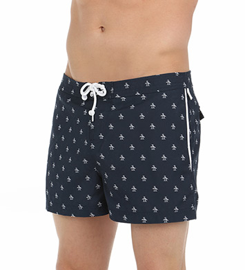 Original Penguin Opsb444 Penguin Print Volley Swim Short (total Eclipse 32 Waist)