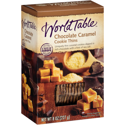 World Table Chocolate Caramel Cookie Thins, 8 Oz. Image