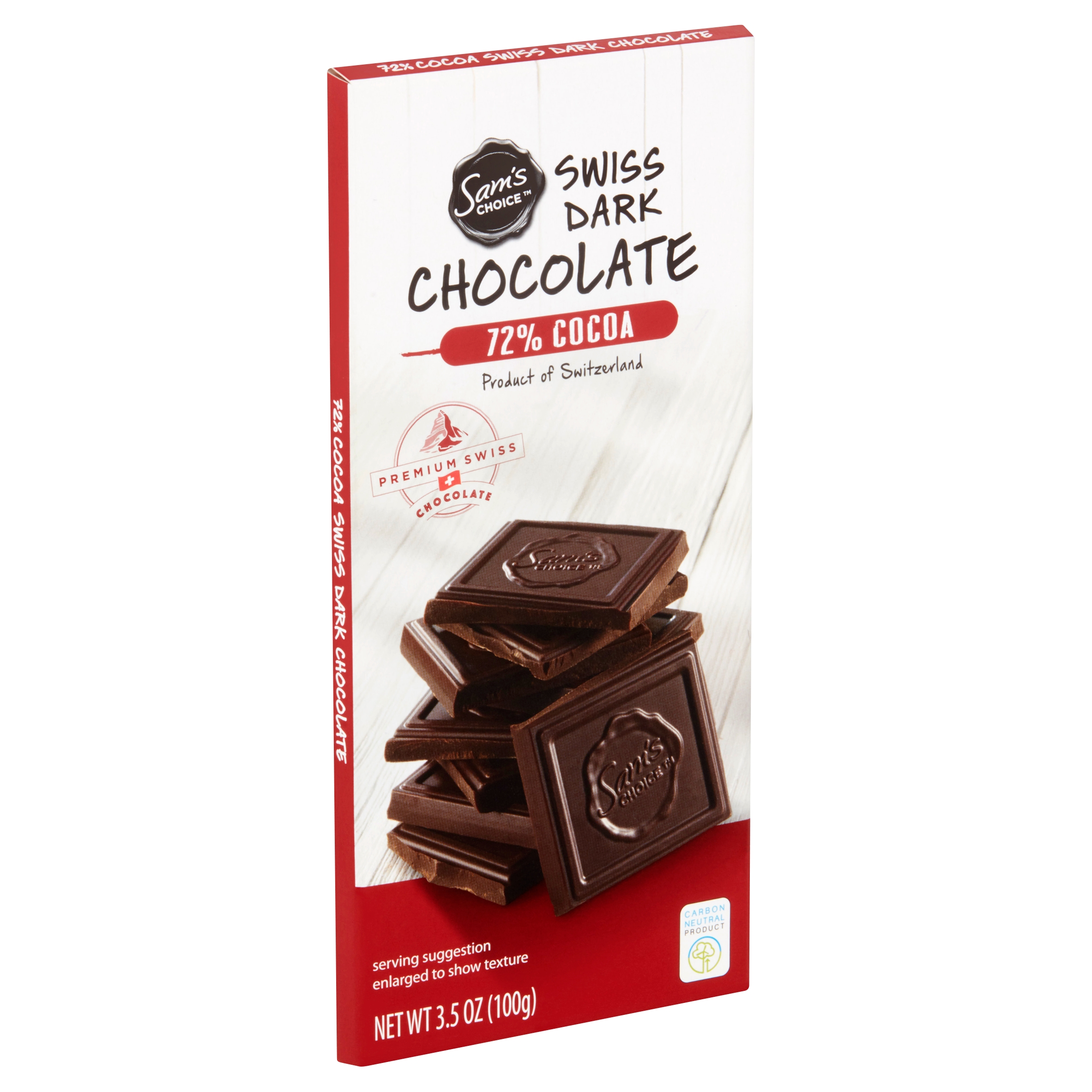 Sam's Choice 72% Cocoa Swiss Dark Chocolate, 3.5 Oz