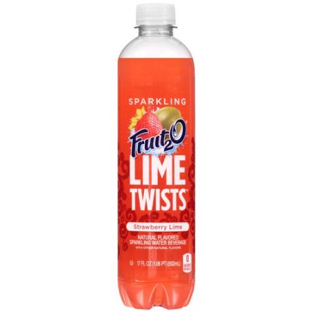 SPARKLING WATER BEVERAGE WITH OTHER NATURAL FLAVORS, STRAWBERRY LIME