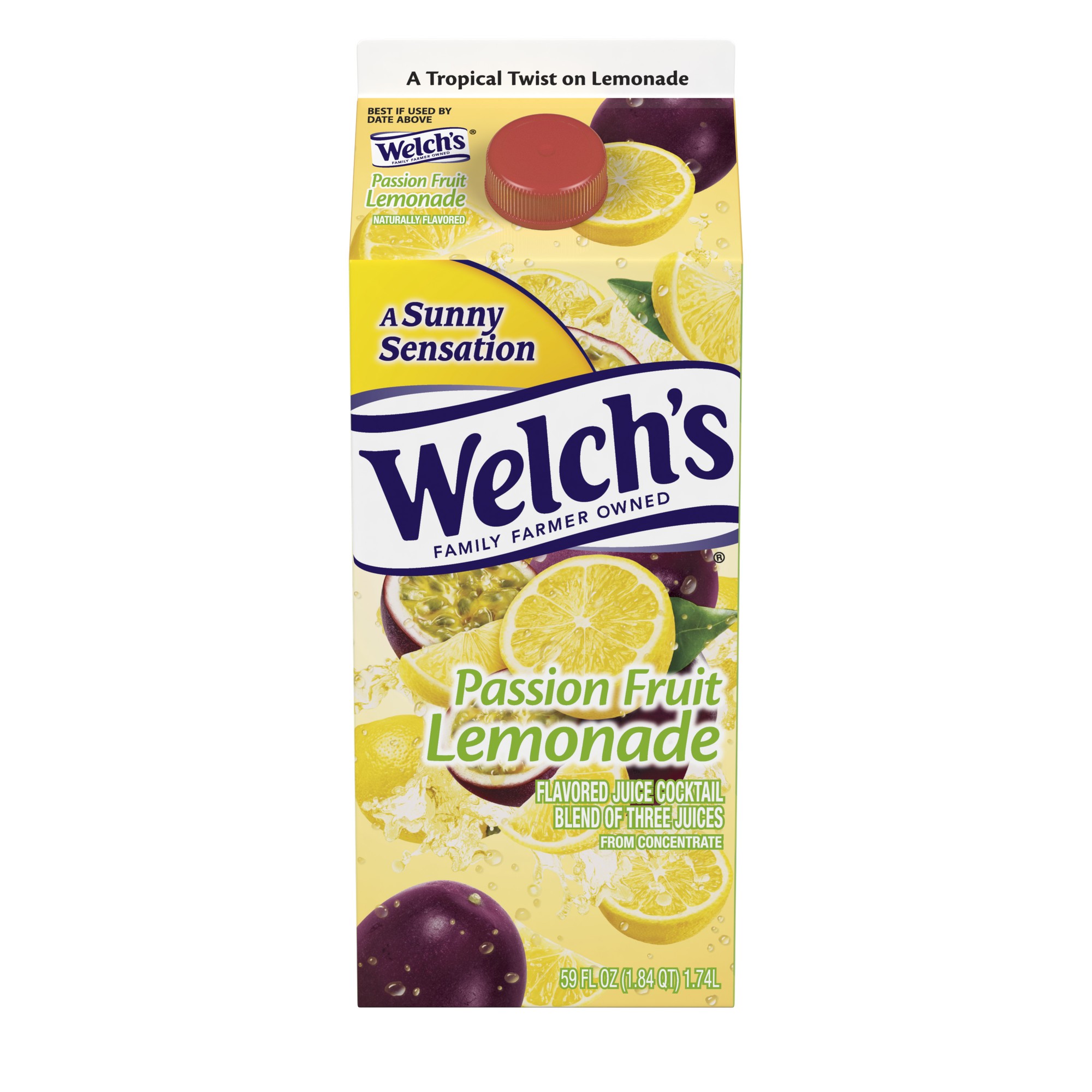 Passion Fruit Lemonade and White Grape Flavored Fruit Juice Cocktail Blend from Concentrate, Passion Fruit Lemonade