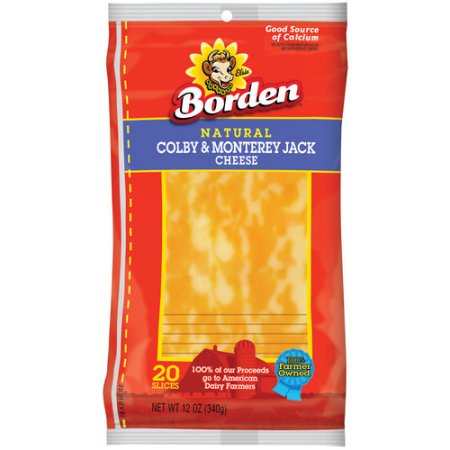 Borden Natural Colby & Monterey Jack Cheese Slices, 20 Count, 12 Oz