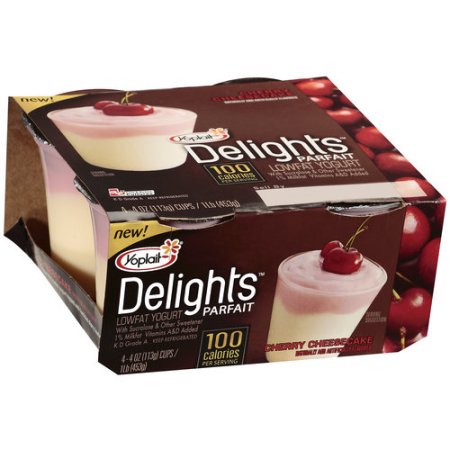 Yoplait Delights Cherry Cheesecake Yogurt Parfait, 4 Oz, 4pk