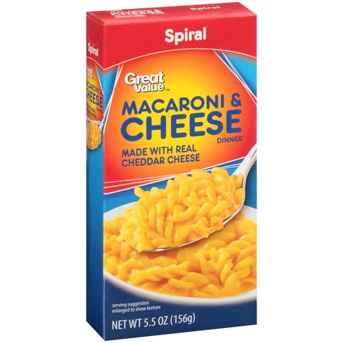 Great Value Spiral Macaroni & Cheese Dinner, 5.50 Oz Image