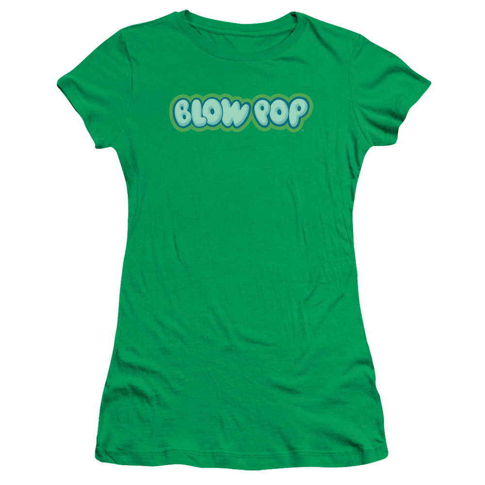 Tootsie Roll Chocolate Candy Lollipop Blow Pop Logo Green Juniors Sheer T-Shirt