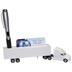 1/87 Scale Hauler Truck W/ Business Card & Pen Holder White (case of 144) Promo Item Your Logo Here